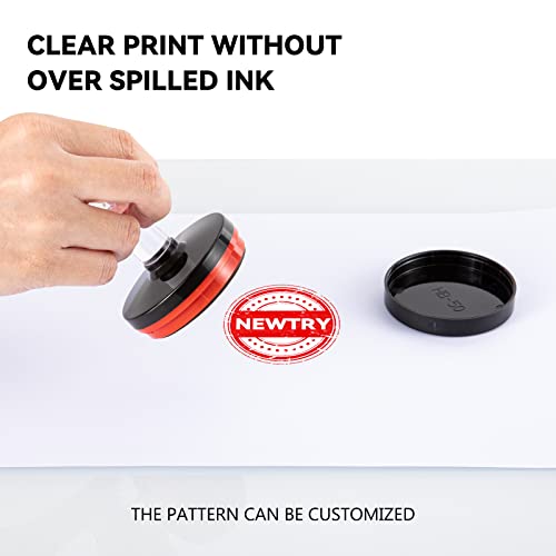 NEWTRY 50 Pcs Photosensitive Seal DIY Self-Inking Round Rubber Stamp with Clear Print for Office, Business Logo, Wedding Stamp, Signature