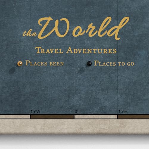 Canvas World Map with Cork Pin Board - English Lettering - Decorative Wall Decoration for All Rooms - Canvas Pictures with World Map Motif (70x50 cm, Pattern 18)