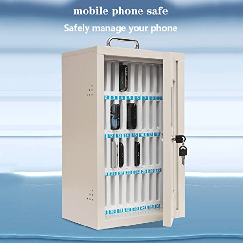 24/36 Bit Pocket Chart Cell Phones Storage Cabinet Wall Mounted Cell Phone Organizer Storage Locker Box with Safety Lock and Handle for Classroom Office (Color : Silver, Size : 36)