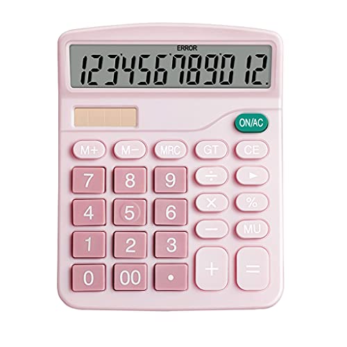 Calculator 12 Digits Electronic LCD Large Screen Desktop Calculators Home Office School Financial Accounting Tools(D)