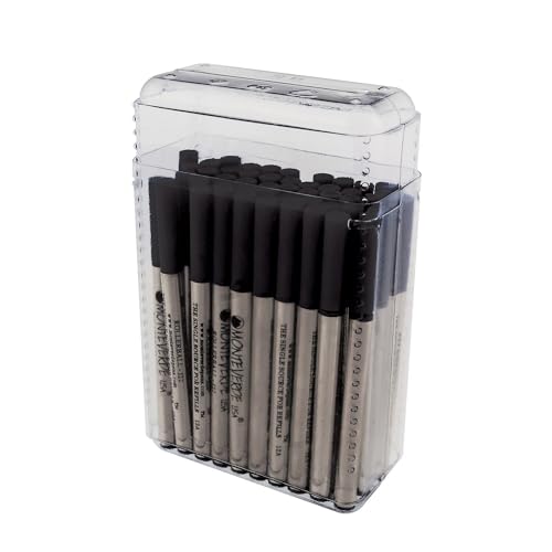 Monteverde Mini Rollerball Refill to Fit Mini Jewelria Pens, Black, 50 Pack