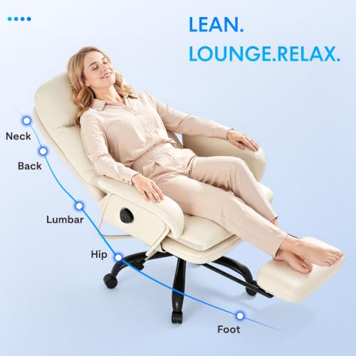 FLEXISPOT Cooling Ergonomic Office Chair with Footrest, Beige, HC4 Cool