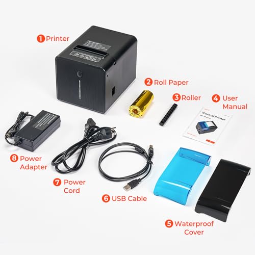 MUNBYN WiFi Receipt Printer P905 with USB Port, 80mm POS Printer