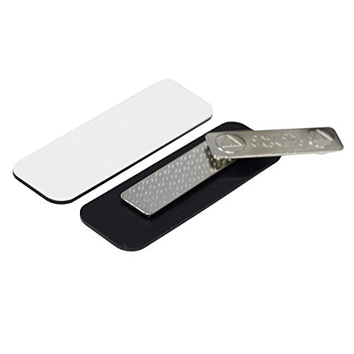White Name Tag Blanks – 25 Pack, 1" x 3", Round Corners, Durable Plastic, DIY Engravable Badges with Magnetic Backing – All Quality Badges