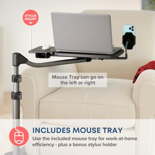 LEVO V16 Rolling Laptop Stand Laptop Cart with Mouse Tray, Phone Holder