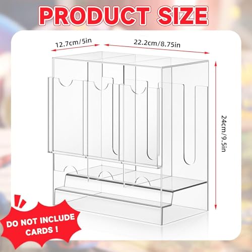 CUNZJIA Clear Acrylic Card Storage Box with Push Out Dispenser for Easy Access and Organization