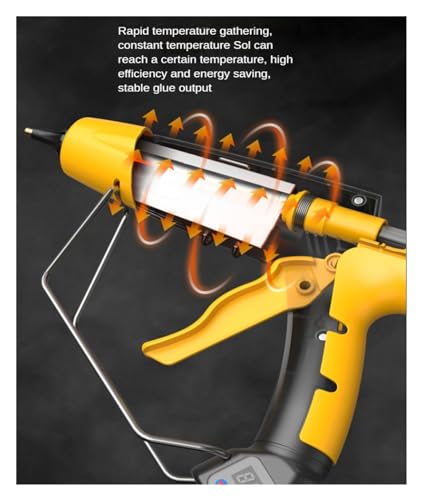 Hot Glue Gun, Hot Silicone Gun, 300W Melt Glue, Digital Display, Temperature Adjustable Copper Nozzle, 11mm Pens, DIY Tool,cordless hot glue gun(300w-digital-y,Large)