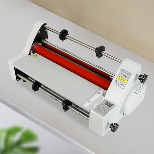 Hot Cold Roll Laminator Single and Double-Sided Heating Mode Laminating Machine Electronic Temperature Control Digital Display Full Mute
