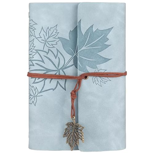 Zxarunas us School Supplies Leather Loose-Leaf Notebook Bandage Maple Leaf Book Portable Account Book Diary Notebook Suitable for Travel Records Office Office Gifts
