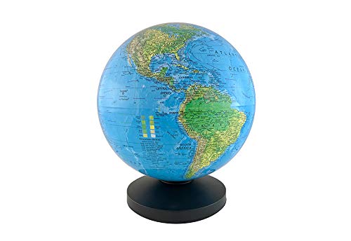 Replogle Self-Rotating Illuminating Globe - Blue - Physical, Political - Plastic Base - Globe