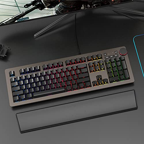 TBNLASS Mechanical Keyboard Wrist Pad Rest Support with Anti-Slip PU Leather Soft Memory Foam(Black,104)