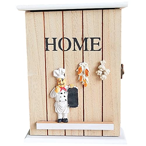 xdgFHsy Classic Minimalist Style Key Cabinet, Wall-Mounted Wood Key Management(Primary Color a)