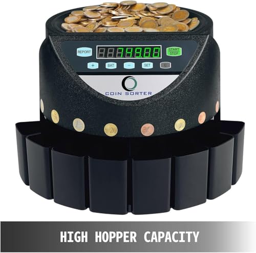 Eiwitany Automatic Money Counter & Coin Sorter, Coin Counting Machine for Accurate Currency Detection & Easy Use, for Businesses