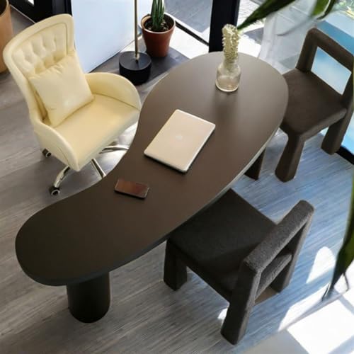 Sit Stand Up Desk Minimalist Desk All Solid Wood Shaped Office Creative Log Workbench Consulting Negotiation Table(160 * 70 * 75cm)