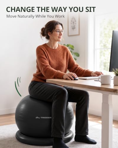 Trideer Exercise Ball Chair – Yoga Ball Chair for Office, Pregnancy & Home