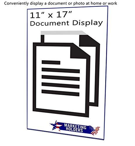 Marketing Holders 20 Pack Wall Sign Holder 11" x 17" with Tape for Artist Information and Historical Facts in Galleries and Museums Clear Acrylic Hours of Operation or Exit Routes Sleeve