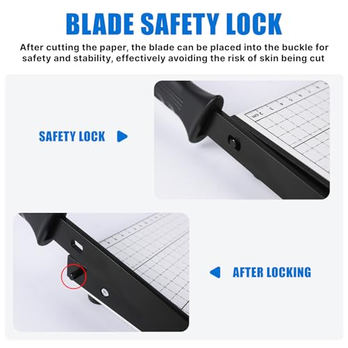 Paper Cutter,Heavy Duty Paper Slicer with Safety Guard and Blade Lock,18" Cut Length Guillotine Trimmer with 12 Sheet Capacity,Paper Trimmer Paper Slicer Cutter for Office Home School (18inch)