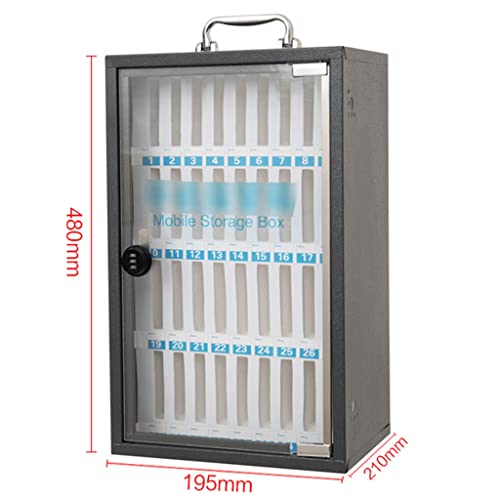 12/24/36 Slots Pocket Chart Cell Phones Storage Cabinet Wall-Mounted with A Locked Can Be Carried by Hand for Office Classroom Factory (Color : Black, Size : 36)