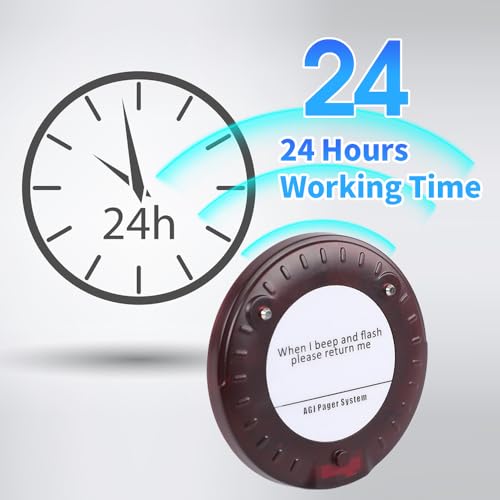 AGJ Restaurant Pager System Wireless 20 Coaster Beeper Guest Customer Queue Buzzer for Food Truck Church Nursery Clinic Coffee Shop