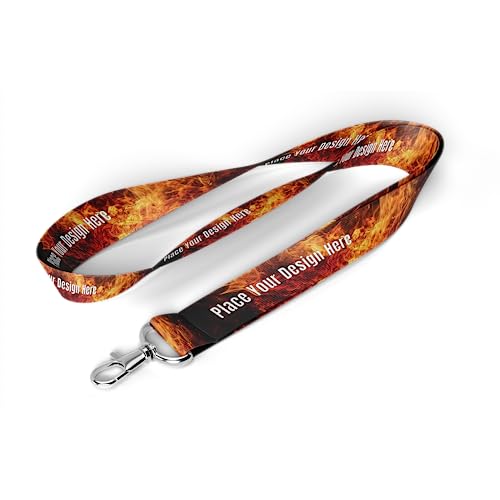 300 Pieces Custom Design Breakaway Lanyards Personalized Polyester Neck Straps with Logo, Text, Name for Office, Company, School, Event (With Design, 300)