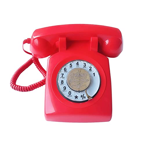 QUANGJN Corded Landline Telephone Vintage Antique Phones Classic Rotary Dial Home Phone Old Fashion Business Phones Office Decor