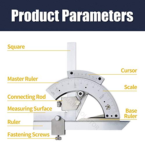TEOYETTSF 320 Degree Universal Angle Ruler Bevel Protractor Angle Measuring Instrument Stainless Steel Angle Ruler Woodworking Tools