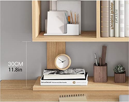 UINGBPXT Bookcase Wood Desktop Bookshelf with Drawer Free Style Display Shelf Rack Multilayer Desk Organizer for Home and Office Supplies Bookcase High Capacity, 80cm, Natural1