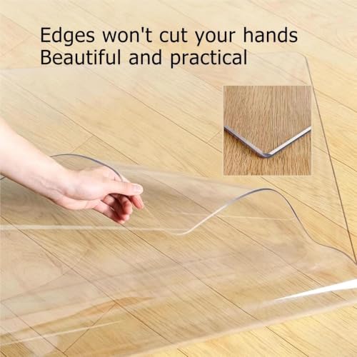 Beveled Edge Office Chair Mat Transparent Heavy Duty PVC