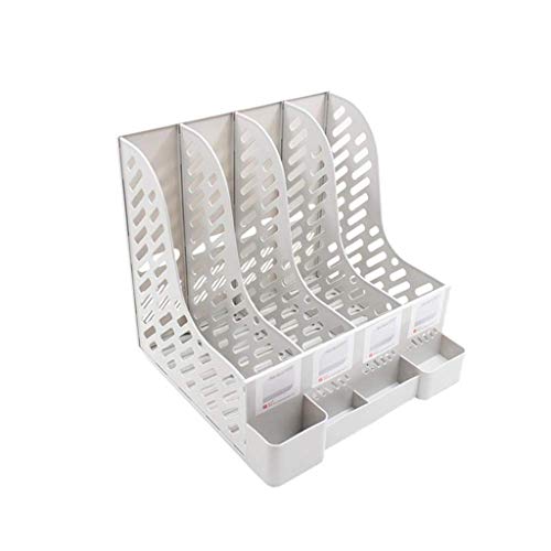 GVRMLDF Desktop 4 Section Magazine Plastic Holders Frames File Dividers Document Cabinet Rack Display and Storage Organiser Box