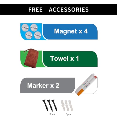 Board2by Large Magnetic Chalkboard Black Board 46 x 32 in, Classic Black