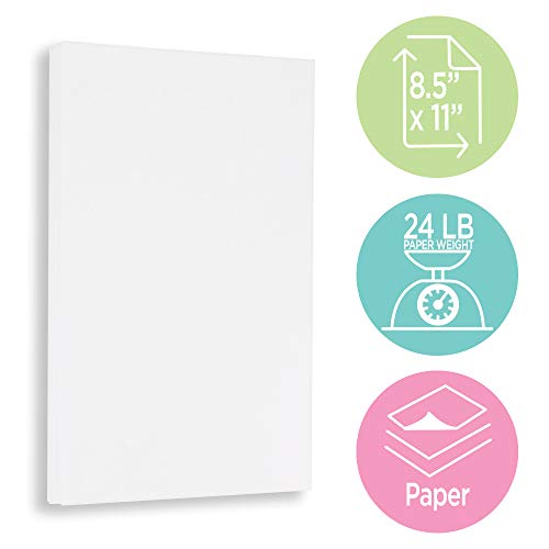 JAM PAPER Strathmore 24lb Paper - 90 gsm - 8.5 x 11 - Bright White Laid - 500 Sheets/Ream