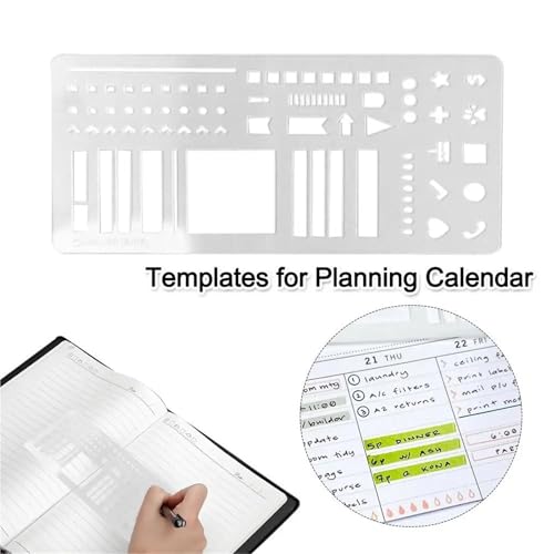 8 Pcs Manual Templates for Planning Calendar Reusable Dot Grid Log Template Transparent Handmade Flexible Record