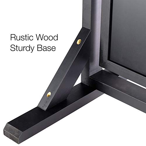 Black Handcrafted Chalkboard Sign: Uniquely Designed Wooden Sidewalk Sign Message Board with Double Sided Display. Alternative to A-Frame & Sandwich Board Signs. Use Chalk or Liquid Chalk Markers.