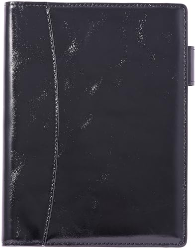 Franklin Planner Lustrous Leather 2 Organizer Cover B6 Black 86798