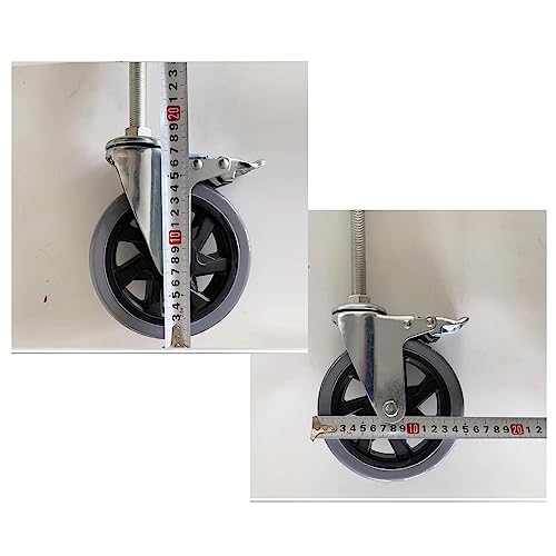 MXXADHPL M20 Threaded Stem Caster Wheels, Set of 4-150mm Industrial Locking Swivel Casters for Commercial Kitchen Prep Tables, TPR Furniture Caster Wheels - Durable & Heavy-Duty