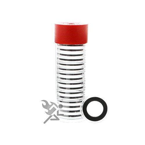 (1) Airtite Coin Holder Storage Container & (20) Black Ring 17mm Air-tite Coin Holder Capsules