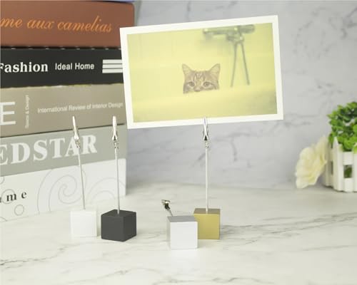 Cube Photo Clips 50pcs Memo Clips Cube Wire Photo Holder Logo Custom Wedding Place Card Promotion(Silver)