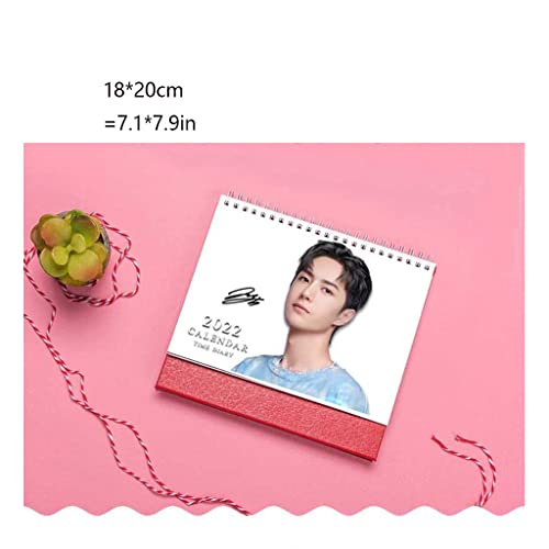 Wang Yibo 21-2022 Photo Desk Calendar High-Gloss Coated Paper Desktop Desk Calendar Suitable for Living Room (2018cm) (B)