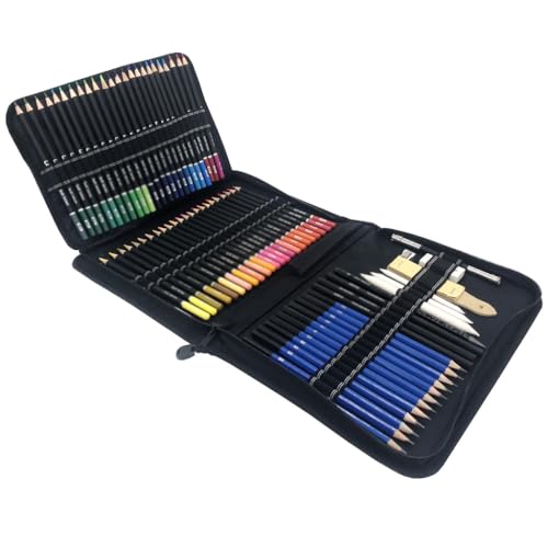 SIDUFHAOPKLL 95 Pieces Of Colored Pencil Set Professional Art Drawing Tools Sketching Pens