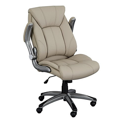 Norwood Commercial Furniture High Back Executive Office Chair with Flip-Up Arms for Home or Office - Champagne (NOR-OUG1041CP-SO)
