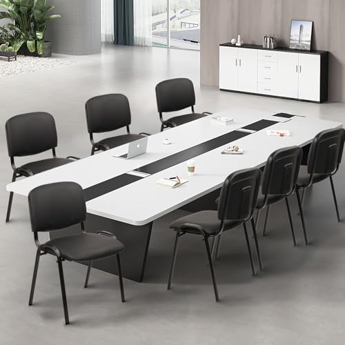 CLATINA Stacking Waiting Room Chairs, PU Leather Armless Office Guest Chair with Metal Frames, Stackable Conference Room Chairs No Wheels for Reception Lobby Side Meeting Training School, Black 20PK
