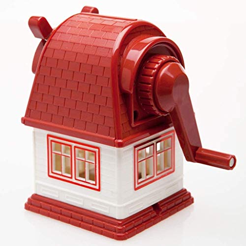Hand Crank Pencil Sharpener House Shape, Beautiful, Alloy Steel, Sharp and Not Easy to Break, for School/Home/Office, Black(Gray)