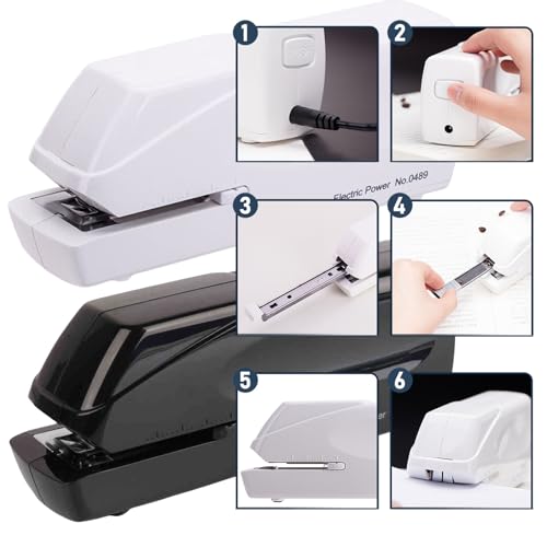 Office Electric Stapler for Efficient Document Management 20 Sheet Adapter Or Battery Powered for Office School Automatic Book Sewer