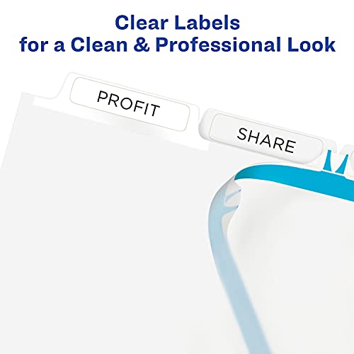 AVE11440 - Print amp; Apply Clear Label Dividers w/White Tabs