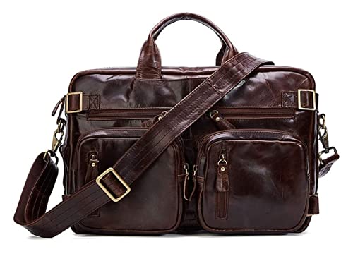 CcacHe POUERW Convertible Shoulder Backpack Business Briefcase Leather Messenger Bag 15.6Inch Laptop Crossbody Handbag