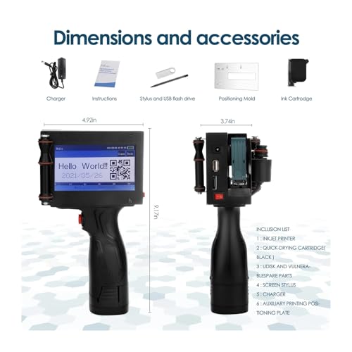 Portable Handheld Inkjet Printer for QR Barcode Date Coding Fast-Dry Ink