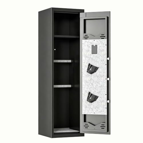 Fingerprint Unlocked Fireproof Gun Safes for Home， Built-in Alarm System