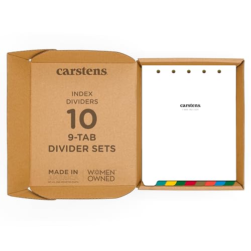 Multi-Color Heavy Duty Plastic Dividers, 9-Tab, Case of 10