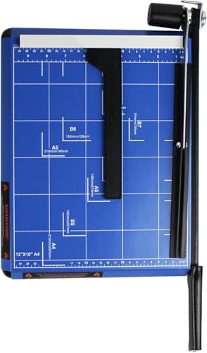 Stackable Paper Trimmer Heavy Duty Cutter Grid Photo Guillotine Craft Cutting Length 12 Sheet Capacity Office Home Use