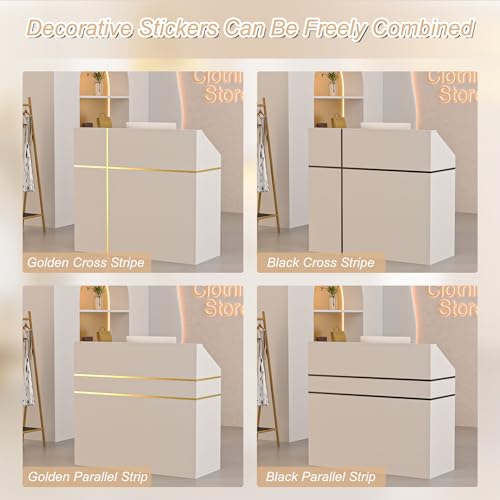 AHB Reception Desk, Modern Front Desk with Counter, 50 Inch Retail Counter with Lockable Drawers for Office,Beauty Salon,Lobby,Checkout,Clinic, Retail,Reception Room